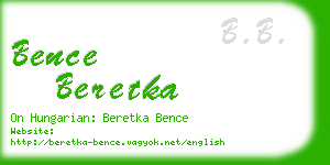 bence beretka business card